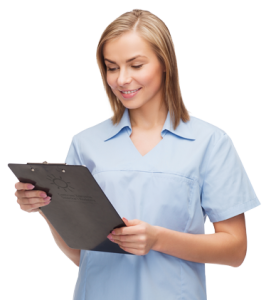 Spradź informacje zanim zadzwonisz - na zdjeciu kobieta z notatnikiem